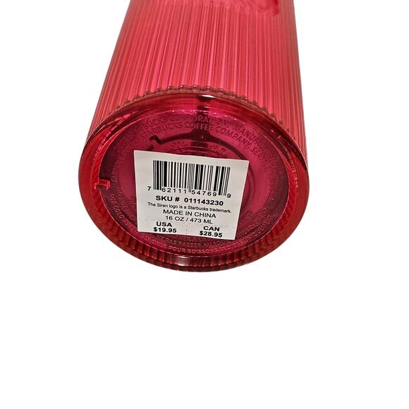 Starbucks 2023 Summer Iridescent Magenta Bling Cold Cup Tumbler Grande 16 OZ NWT - Picture 4 of 6